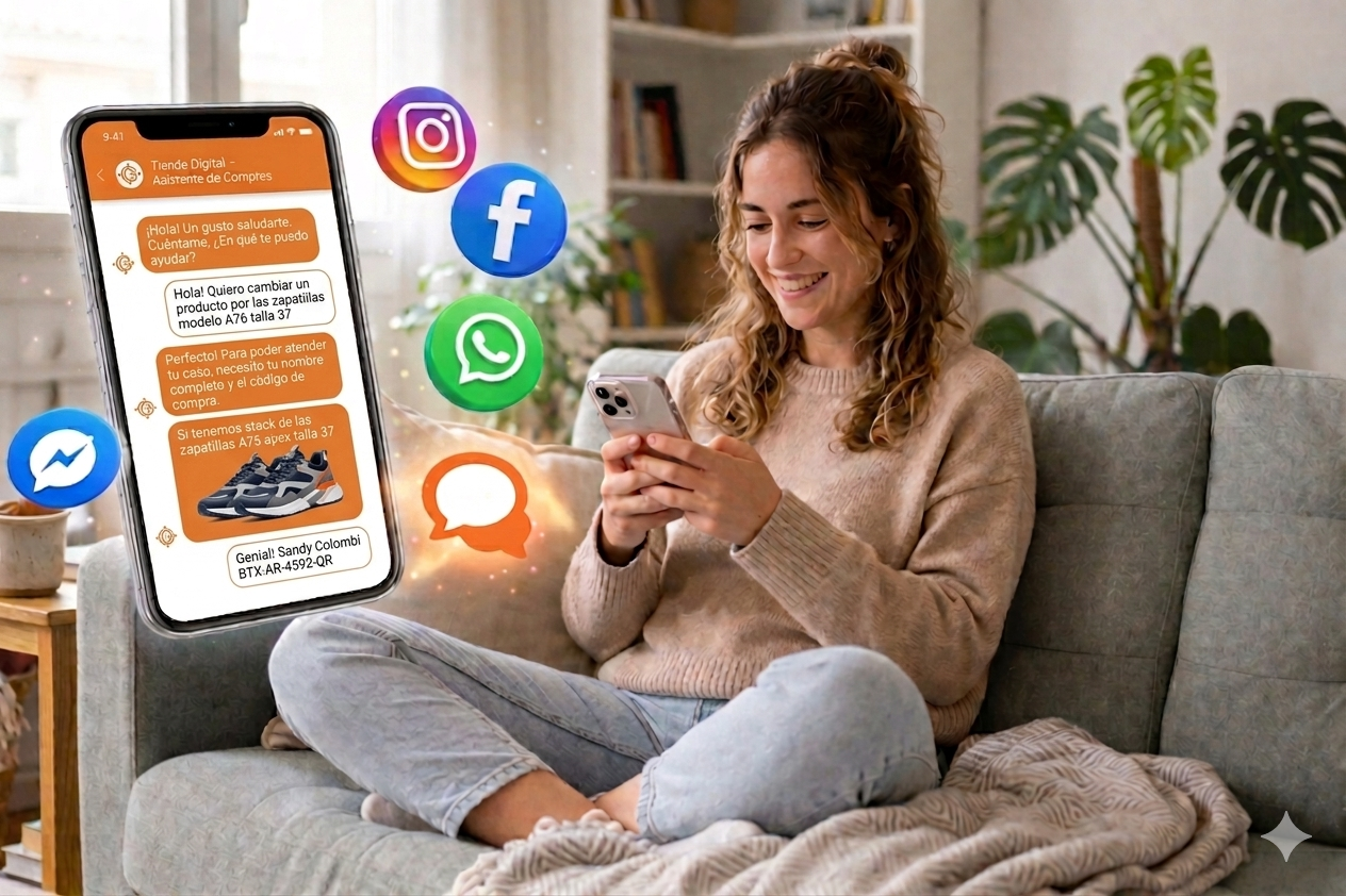mujer con mobil